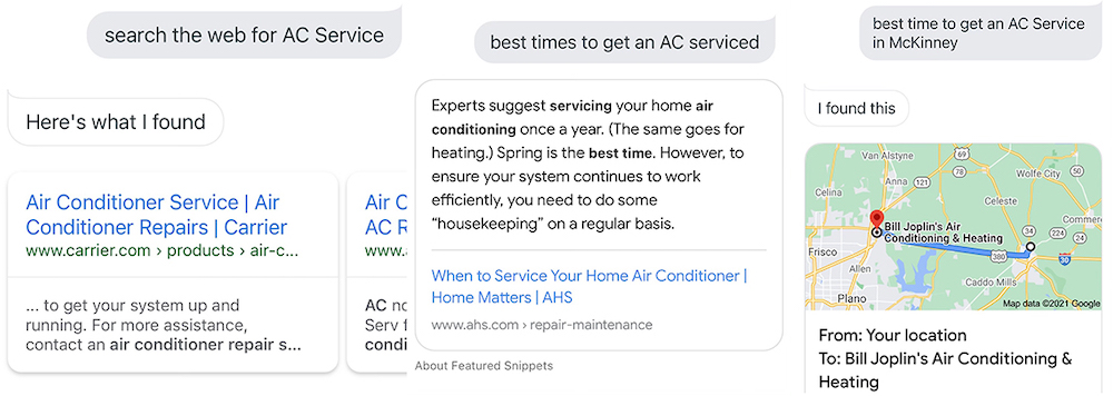 AC Service Voice Search Example