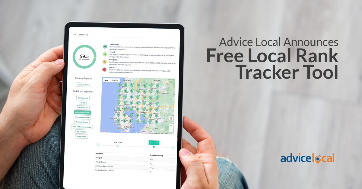 Advice Local Announces Free Local Rank Tracker Tool.