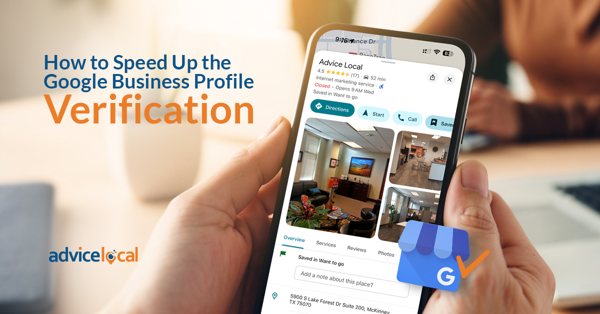 Speeding up the Google Business Profile verification process.