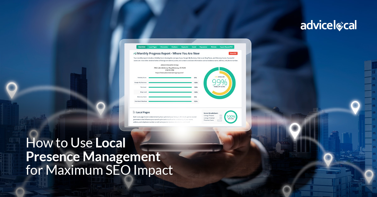 Local presence management for SEO.